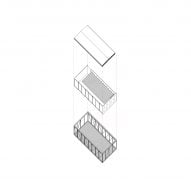 Axonometric for Jean Mermoz School and Pavilion by Guillermo Hevia García and Nicolás Urzúa Soler