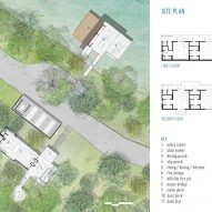 Site plan for Blue Lake Retreat by Lake Flato