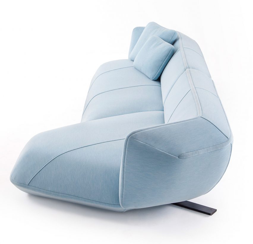 Patricia Urquiola's asymmetric Floe Insel sofa is designed to evoke the irregular forms of ice