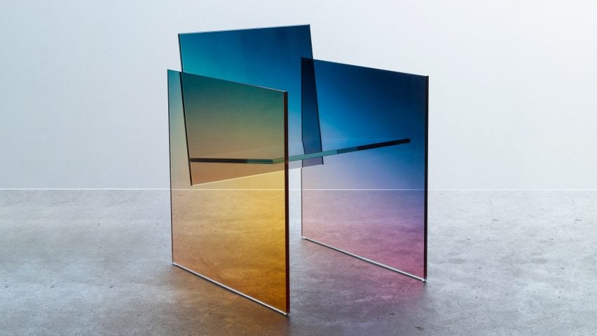 Ombre glass screens and chairs by Germans Ermičs