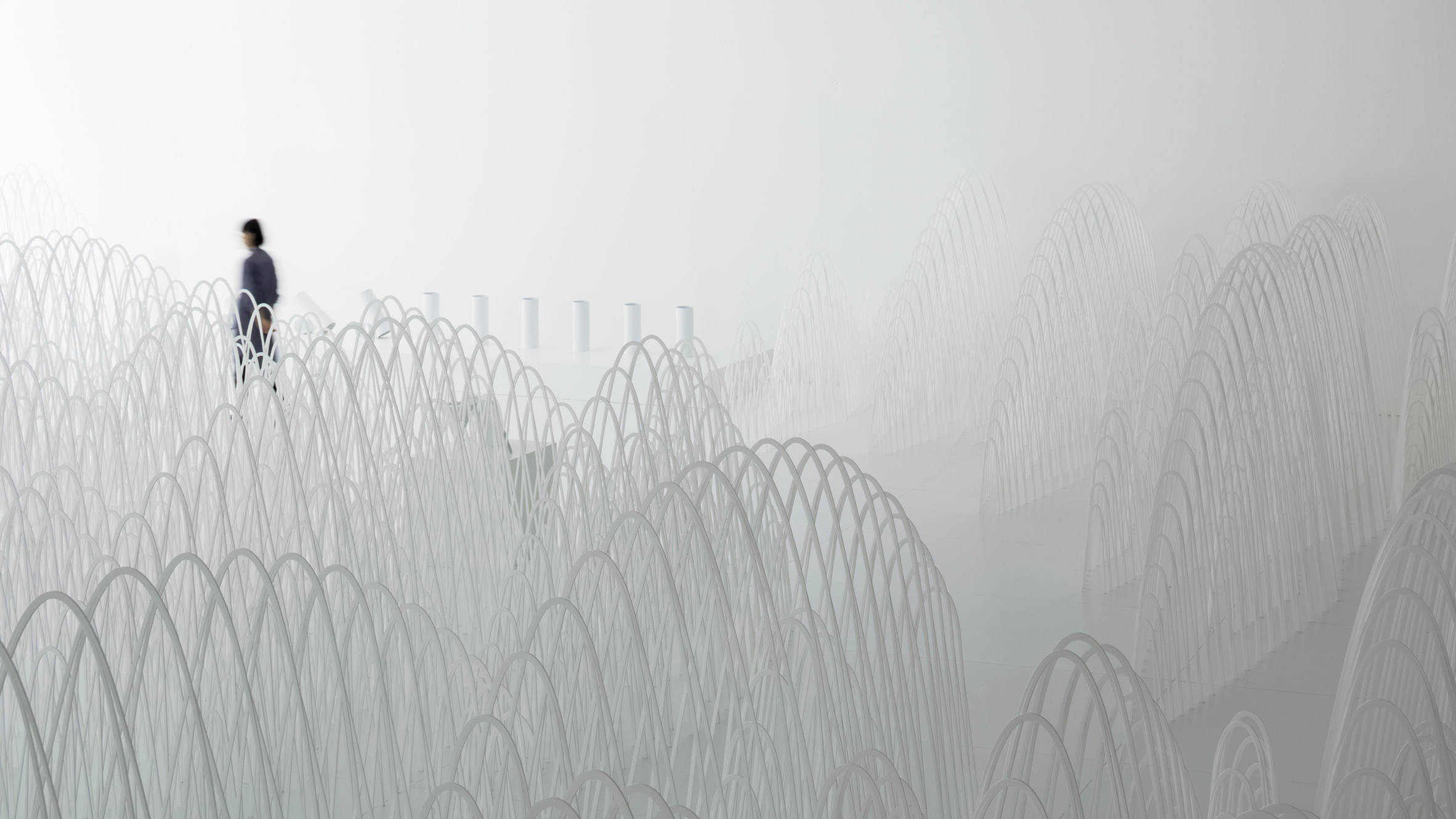 Nendo creates calm white sanctuary at Milan design week with