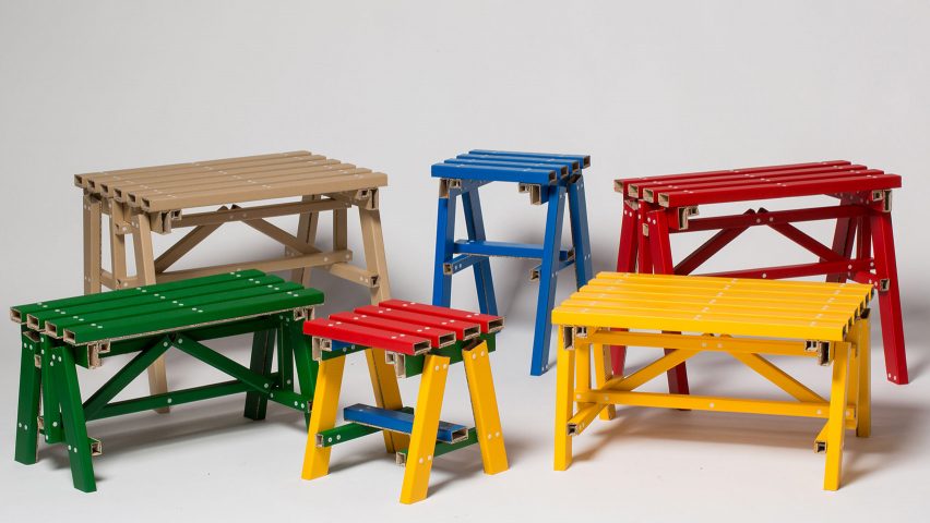 Lumber side table by designstudio PESI at Milan design week