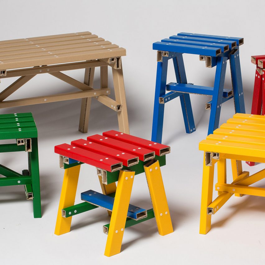 Lumber side table by designstudio PESI at Milan design week