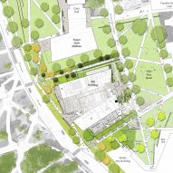 Plan of the University of Massachusetts Amherst's design school by Leers Weinzapfel Associates