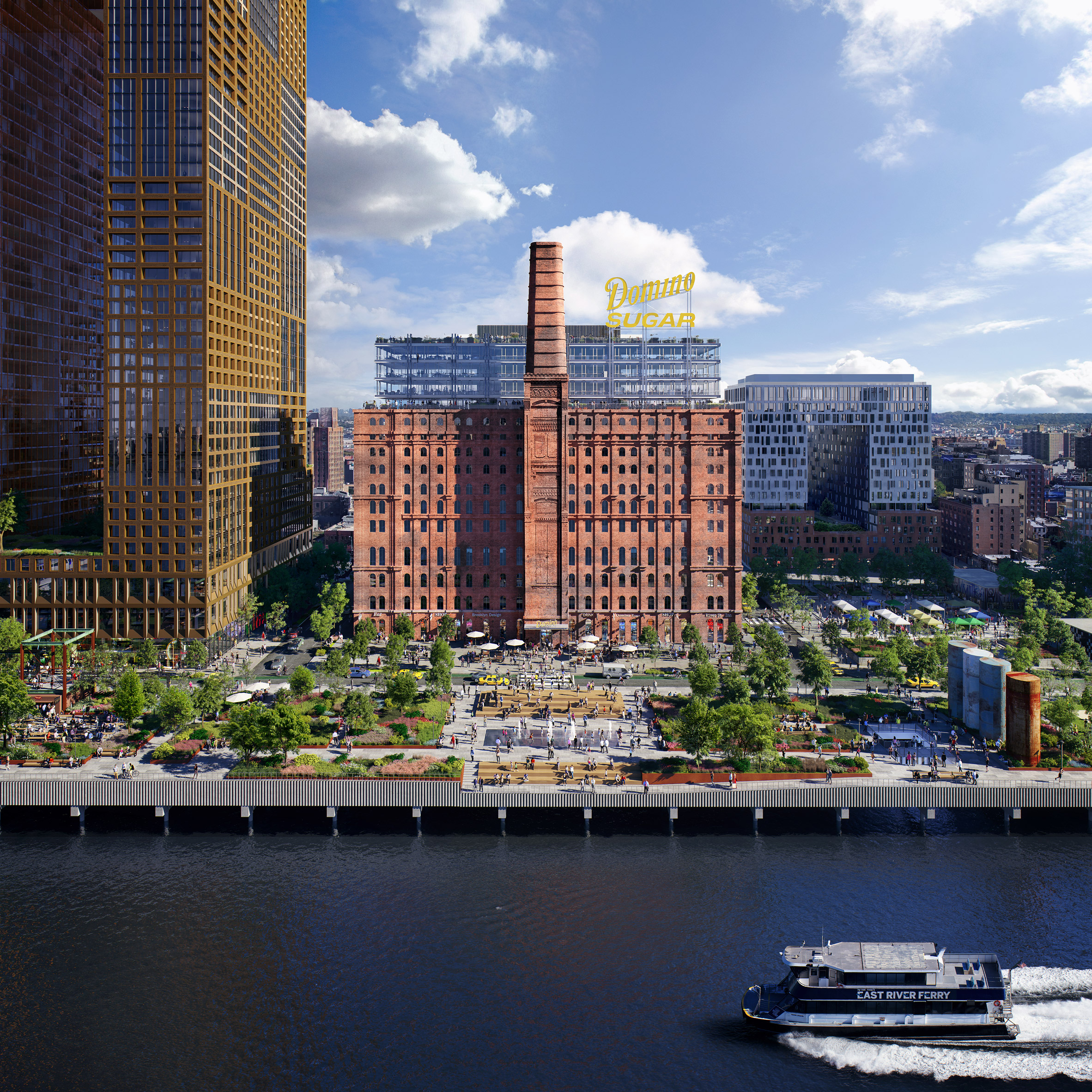 Domino Sugar Factory site converted in Williamsburg park by James Corner Field Operations