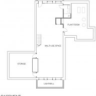 Basement plan of Corbourg residence by Trevor Horne Architects and Philip Goldsmith