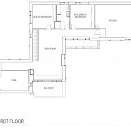First floor plan of Corbourg residence by Trevor Horne Architects and Philip Goldsmith