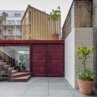 Simon Astridge stacks shipping containers to create backyard London office