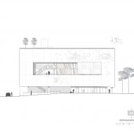South elevation plan for The Six by Brooks + Scarpa