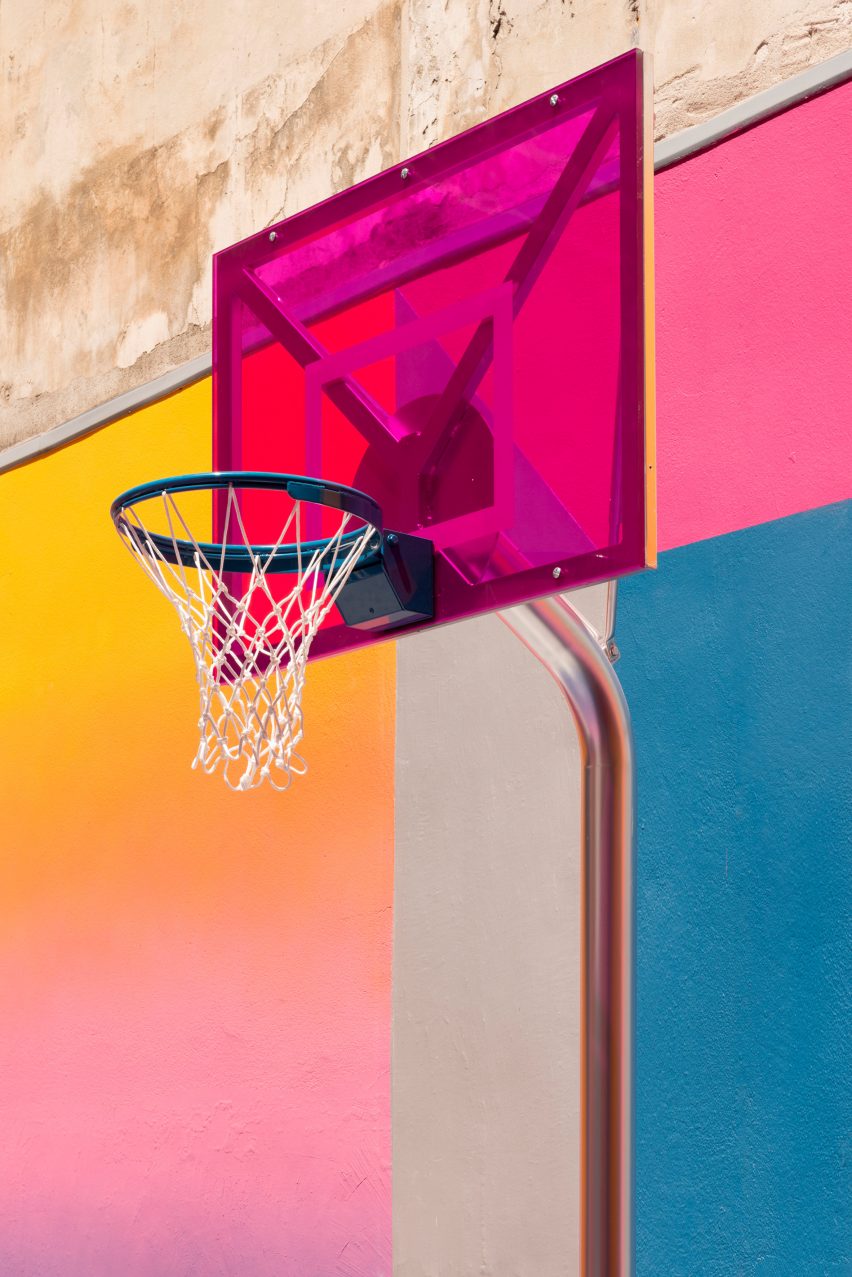 Colourful Paris basketball court, Paris, by Pigalle Duperré