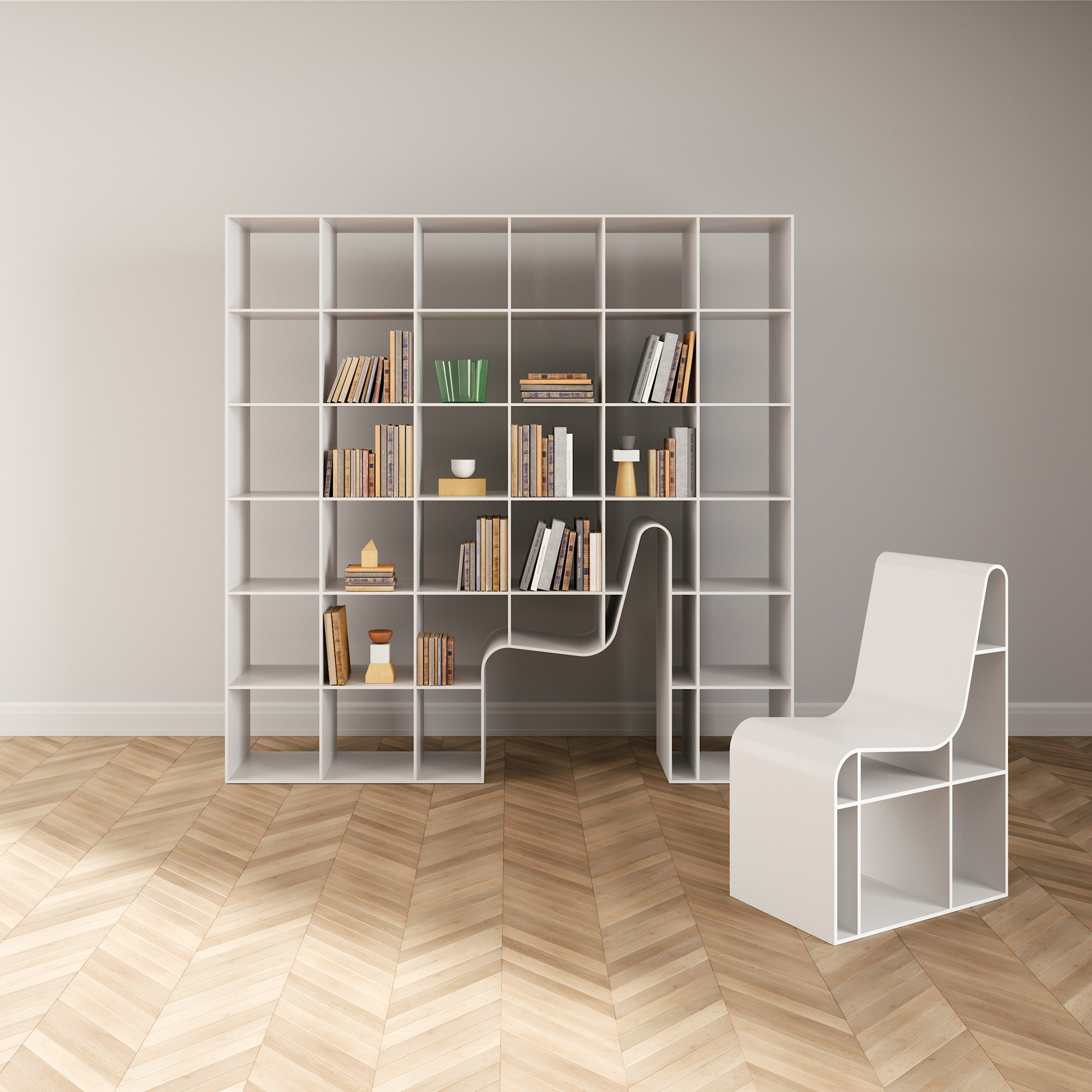 Sou Fujimoto Designs Hybrid Bookshelf And Chair For Alias