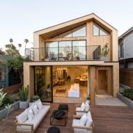 Venice Beach house by Electric Bowery features askew pitched roof and outdoor lounge