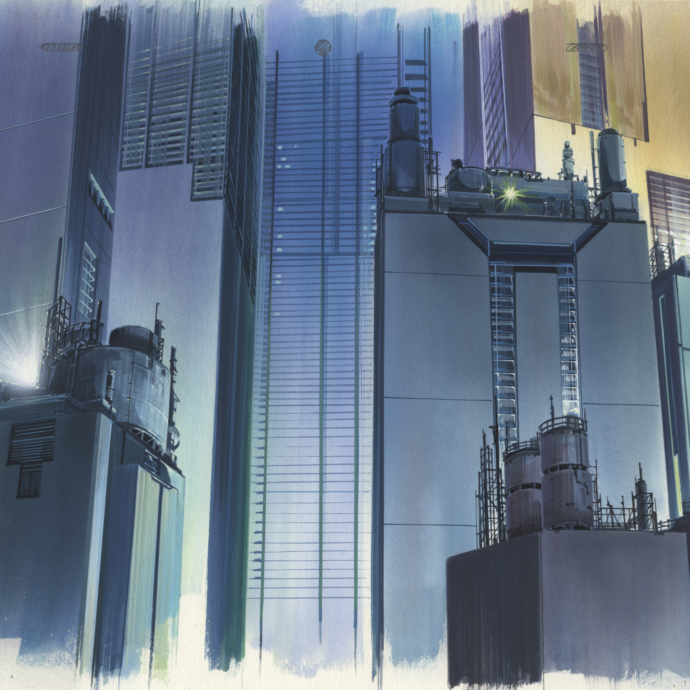 HD wallpaper: anime girl, industrial world, stars, railway, scenic,  architecture | Wallpaper Flare