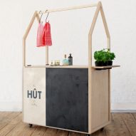 HÛT creates mobile plywood gin trolley to serve its architecture office