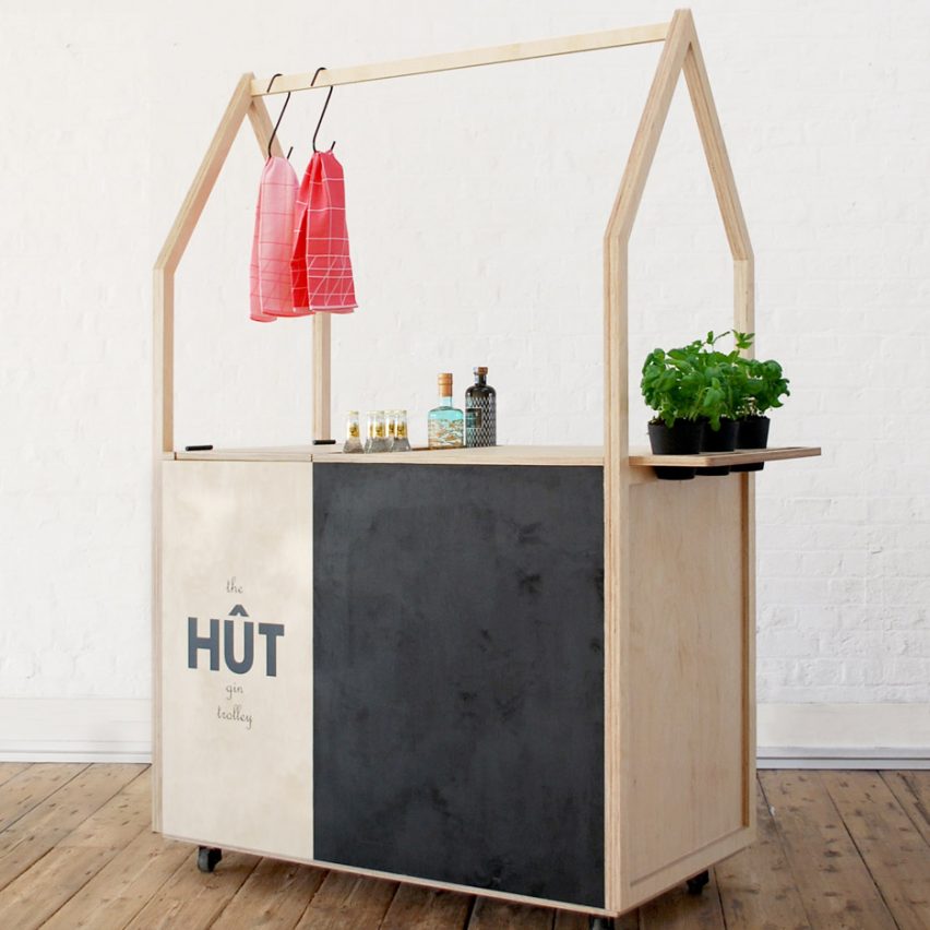 HÛT architects design and build mobile gin trolley as the new office accessory