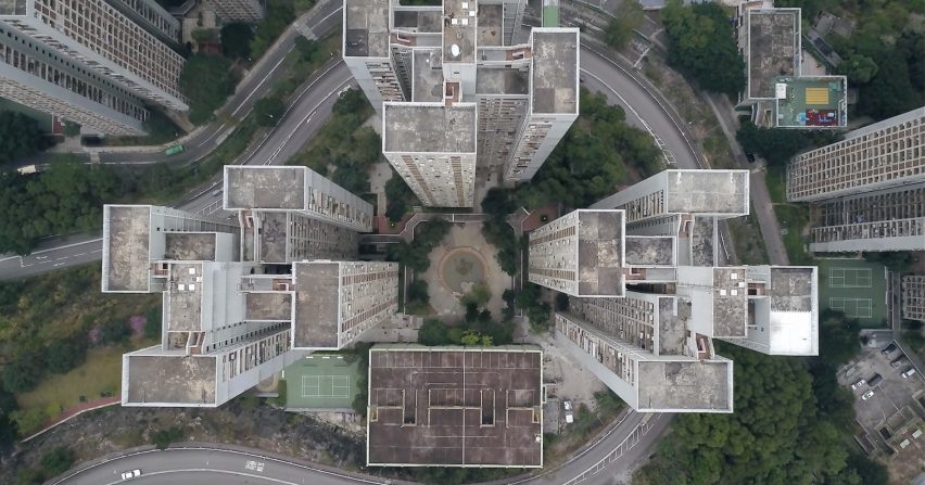 Drone film by Mariana Bisti captures Hong Kong's densely packed high-rise buildings