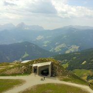 Drone footage captures Zaha Hadid's mountaintop museum in South Tyrol