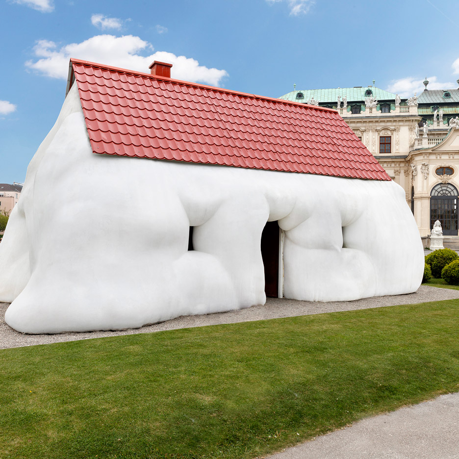 Erwin Wurm's Fat House installed outside baroque palace in Vienna