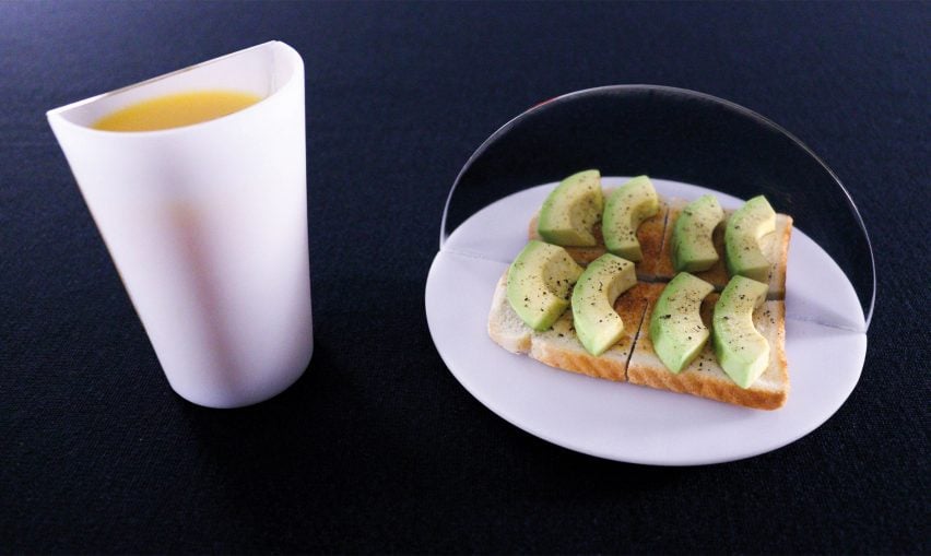 Saki Maruyama and Daniel Coppe design mirrored tableware to lessen food consumption