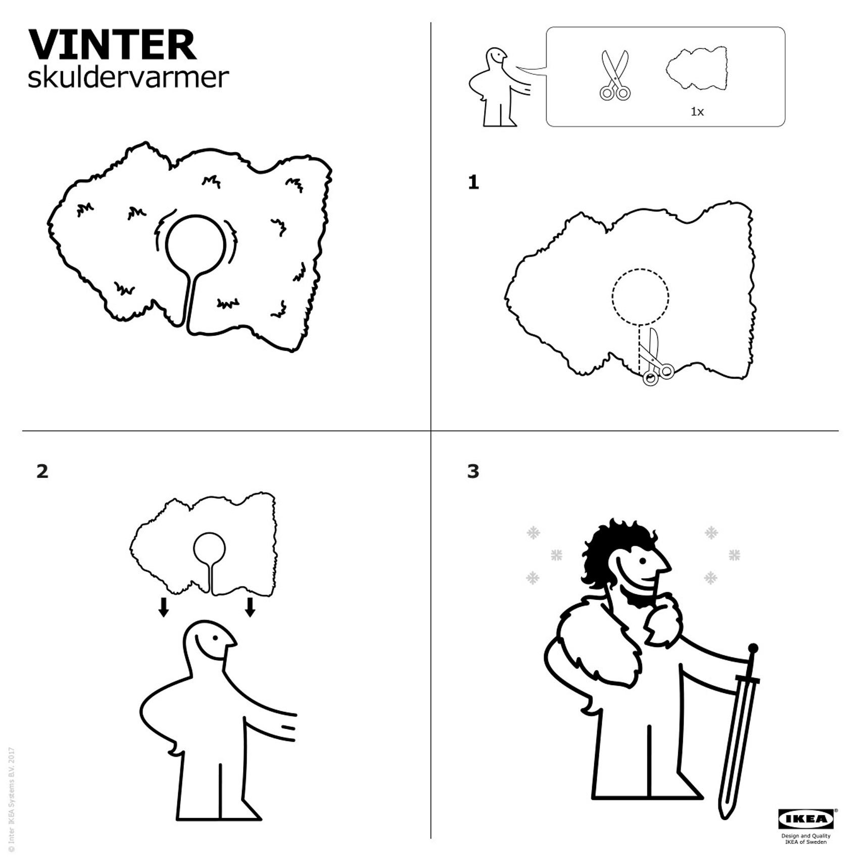 IKEA instructions show how to make your own Game of Thrones cape