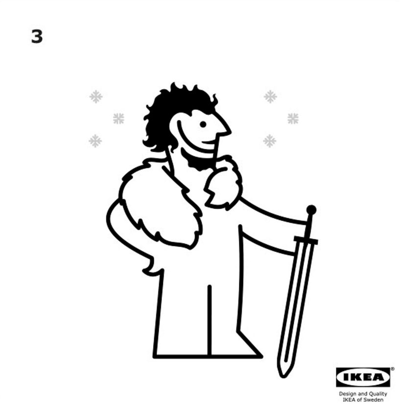 IKEA spoof instructions for a Game of Thrones cape