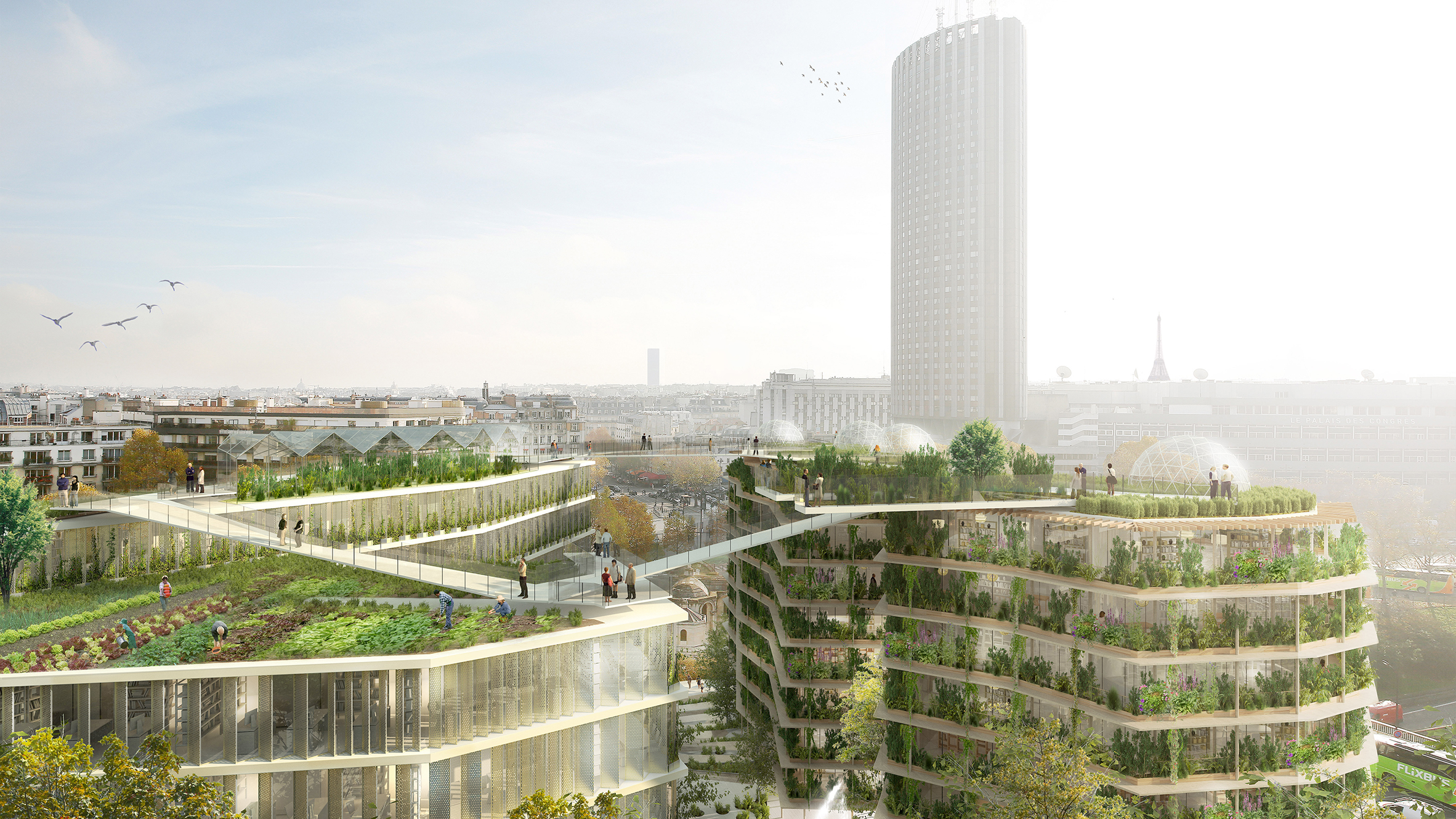 Ternes-Villiers, La Ville Multi-Strate by Jacques Ferrier Architectures, Chartier Dalix Architectes, SLA Paysagistes