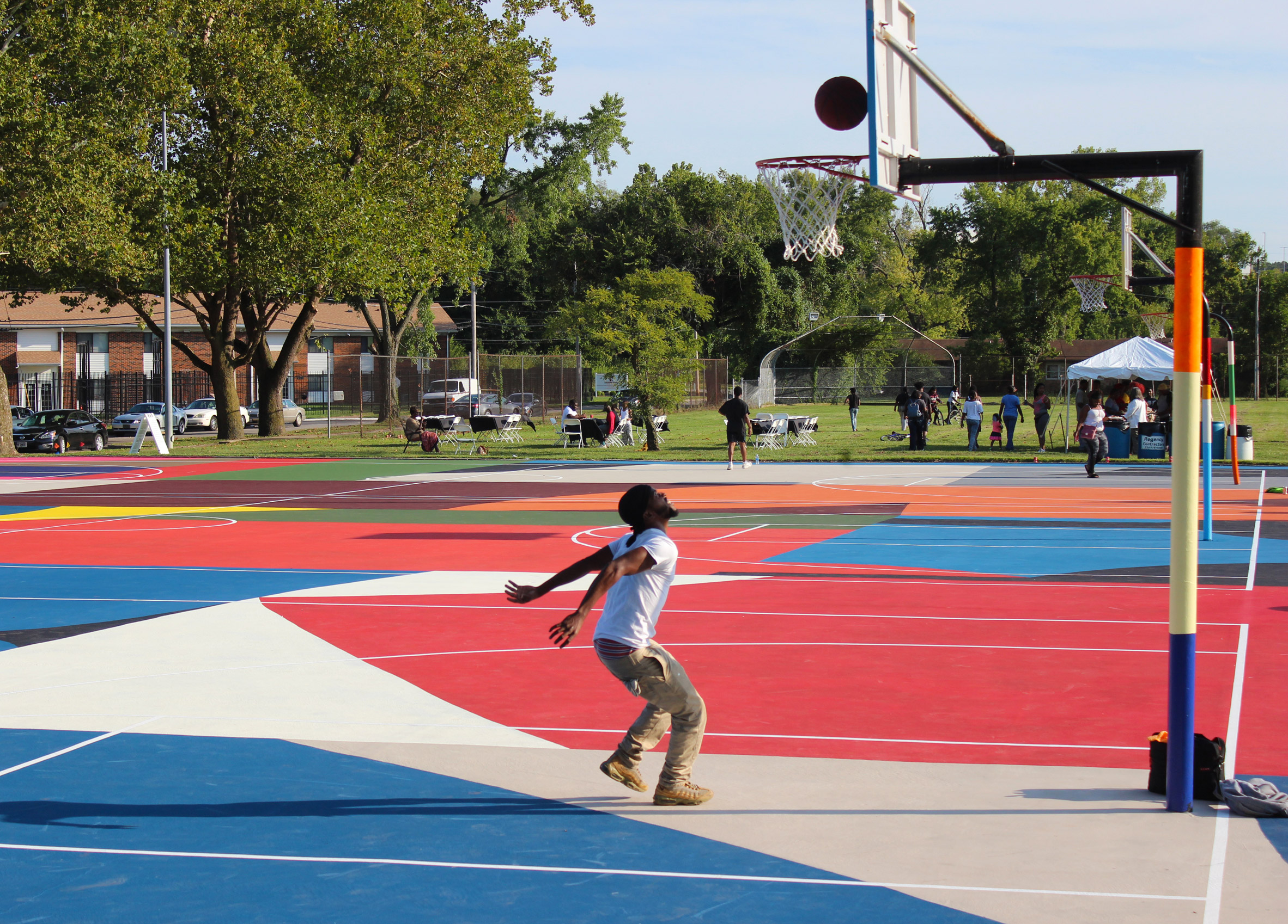 Kinloch Park Basketball Courts Mural by William LaChance