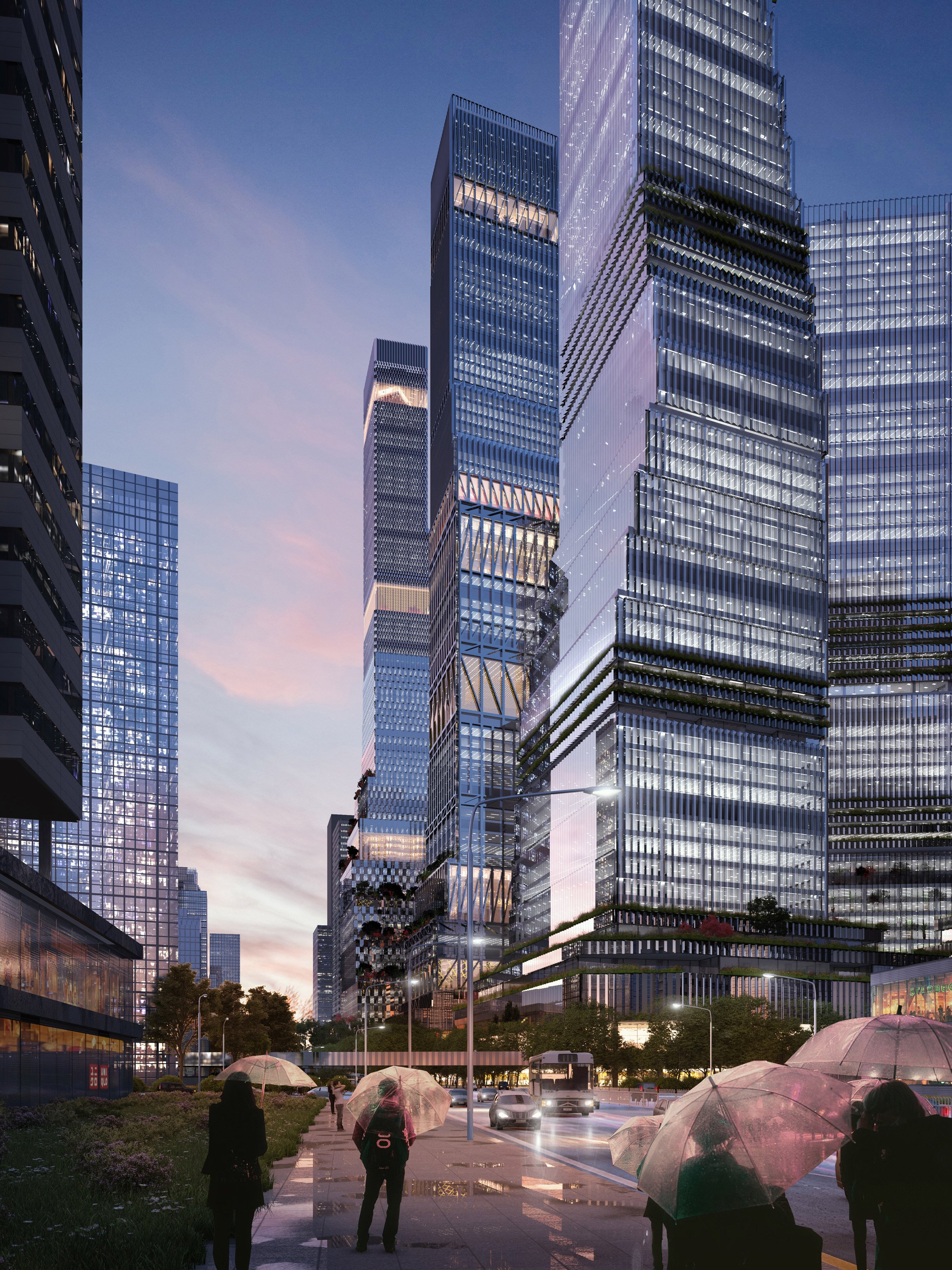 Mecanoo designs 12 skyscrapers for new business district in Shenzhen