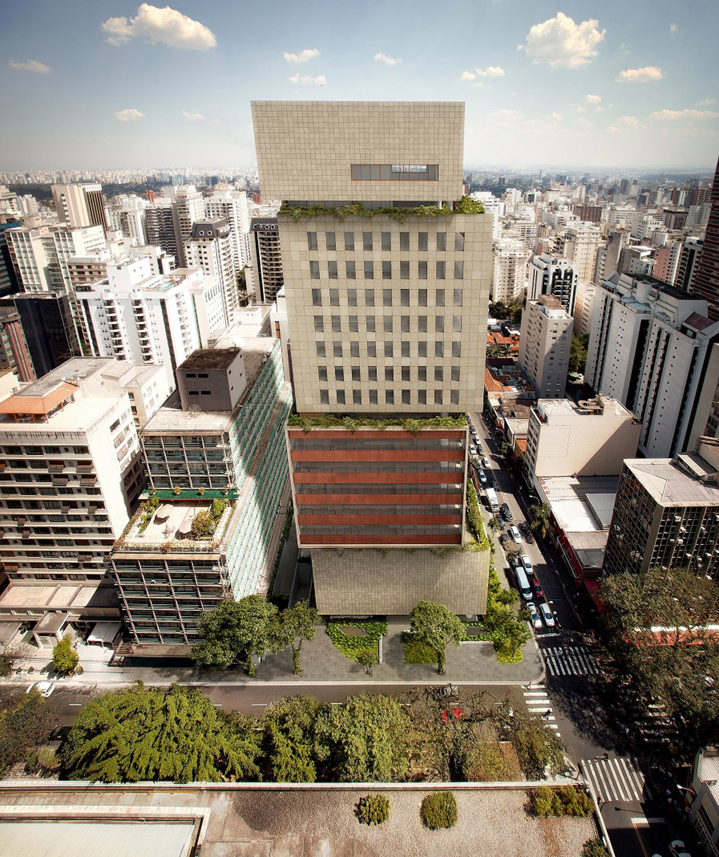 Isay Weinfeld reveals irregularly stacked tower block for São Paulo