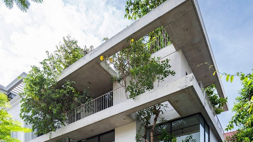 Stacked planters house by Vo Trong Nghia architects.