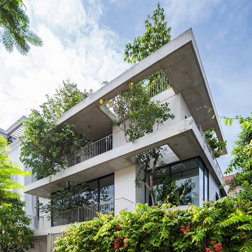 Breathing House By Vo Trong Nghia Architects Is Covered With A Plant Curtain