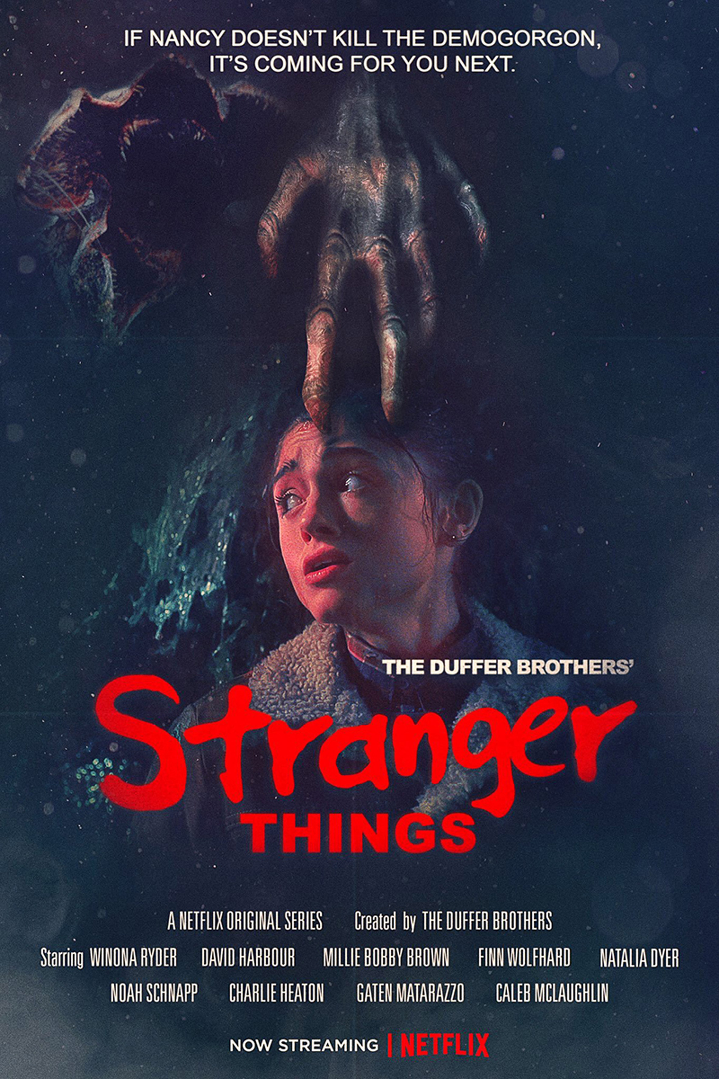 Stranger Things season two posters designed in the style of 80s sci fi films.