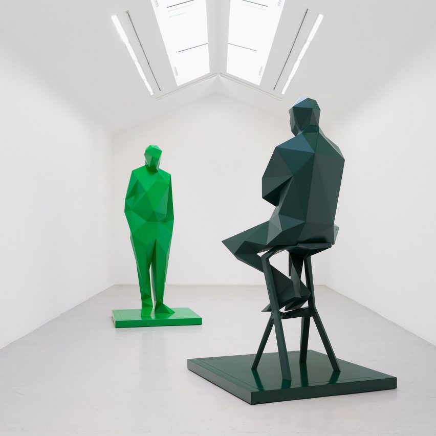 Sculpture of Renzo Piano and Richard Rogers by Xavier Veilhans