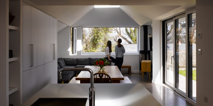 Zinc-clad vaulted roof tops extension to coastal house in Dublin by Arigho Larmour Wheeler