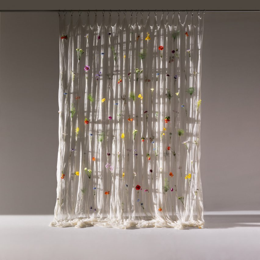 Draped Flowers Curtain by Umé Studio