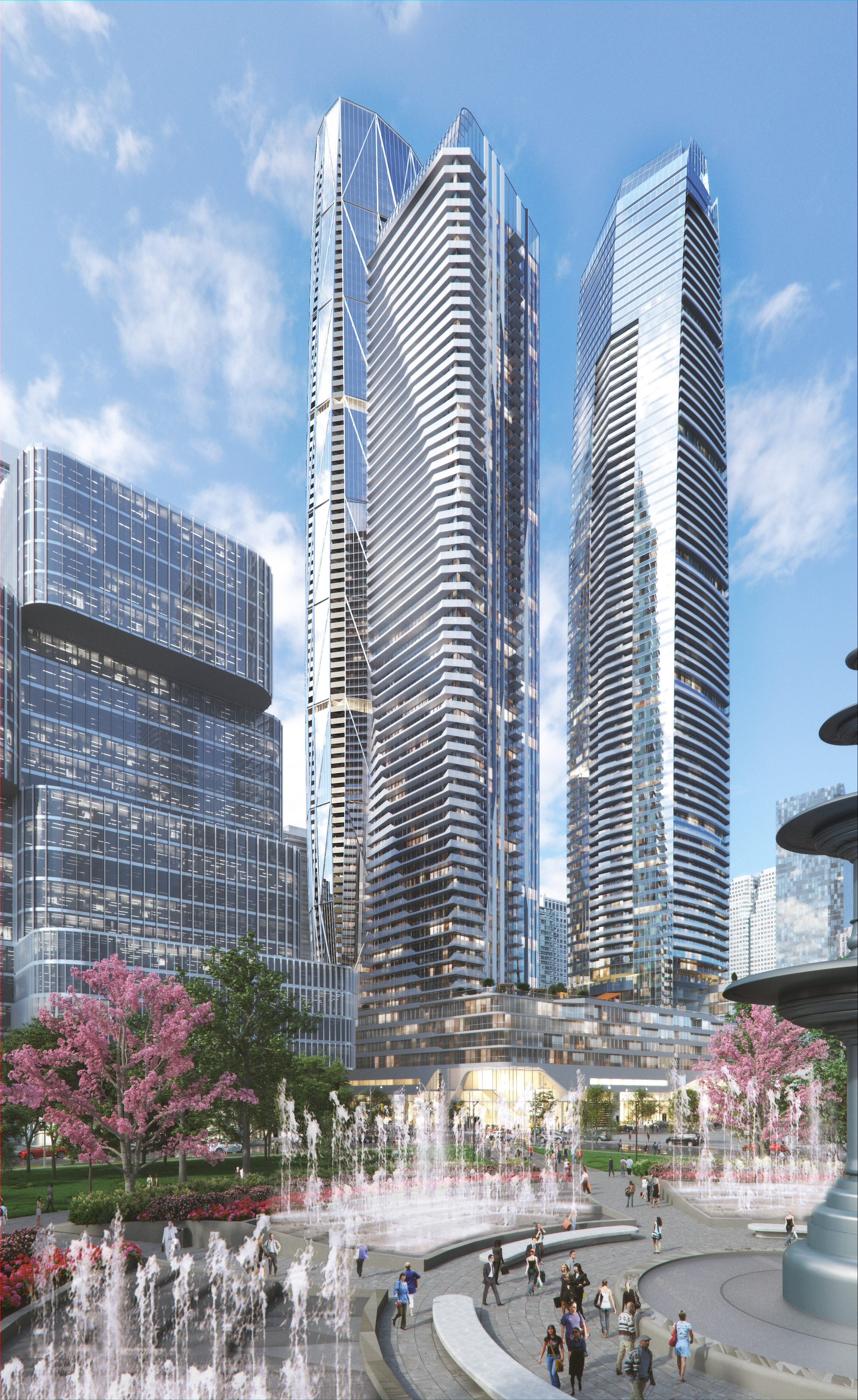 Hariri Pontarini and Pinnacle propose tower trio for Toronto waterfront