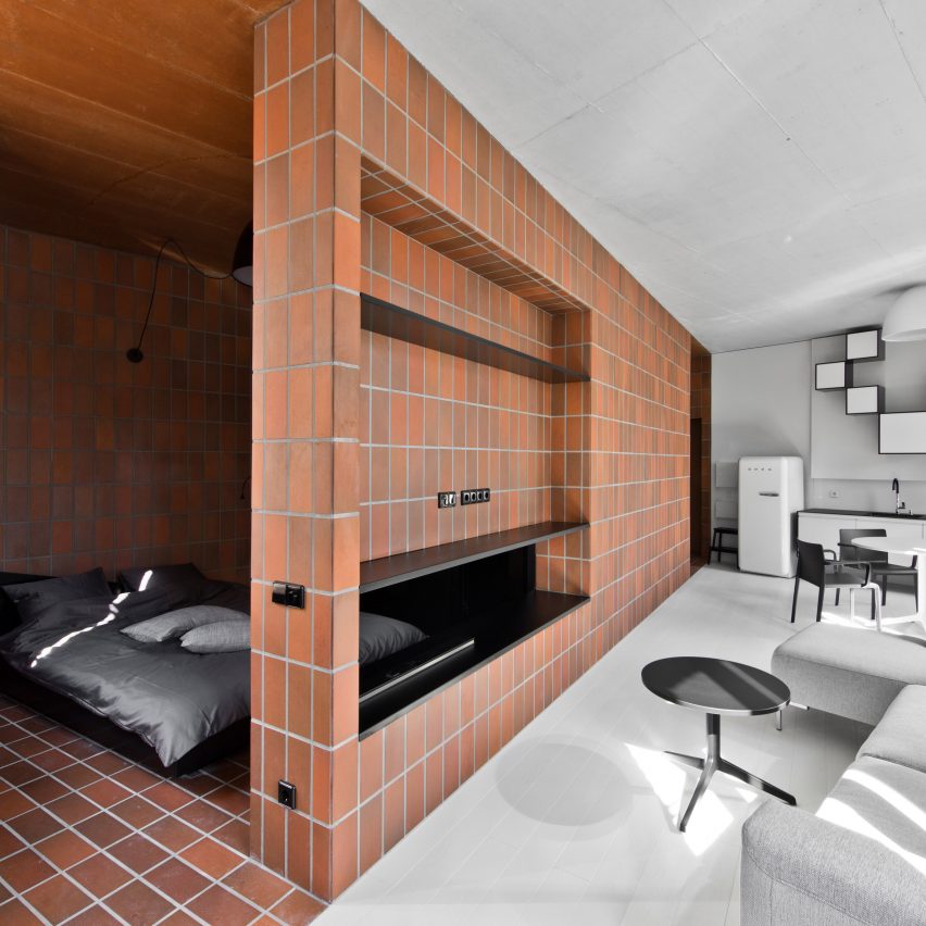 Agrob Buchtal Goldline tiles in Bazillion apartment by YCL Studio