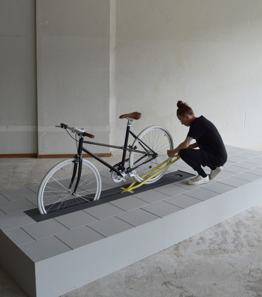 Milou Bergs&#39; bicycle rack takes up less &quot;visual noise&quot; than its cluttered counterparts