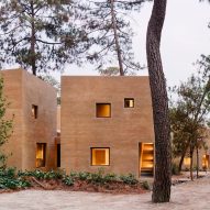 Soil-based render creates terracotta-coloured walls for Mexican forest houses by Taller Hector Barroso