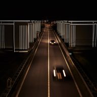 Daan Roosegaarde's installation lights up flood defences in this one-minute movie