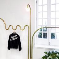 Mathieu Lehanneur snakes metal rails through Maison Kitsuné boutique in New York