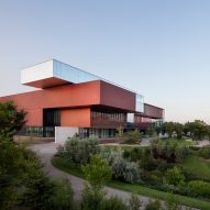 Remai Modern art museum is a stack of metal and glass blocks in the Canadian Prairies