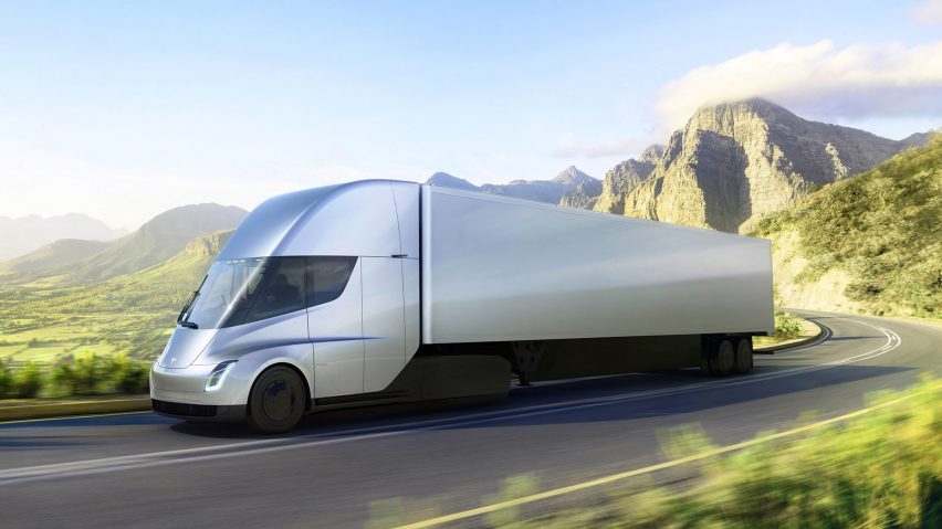 Semi truck and Roadster by Tesla
