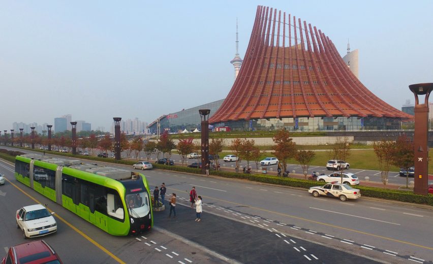 "World's first" driverless, trackless train is launched in China