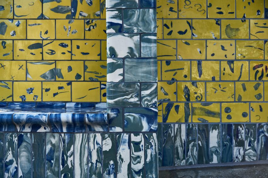 Assemble give Seven Sisters station tiled facade in tiles