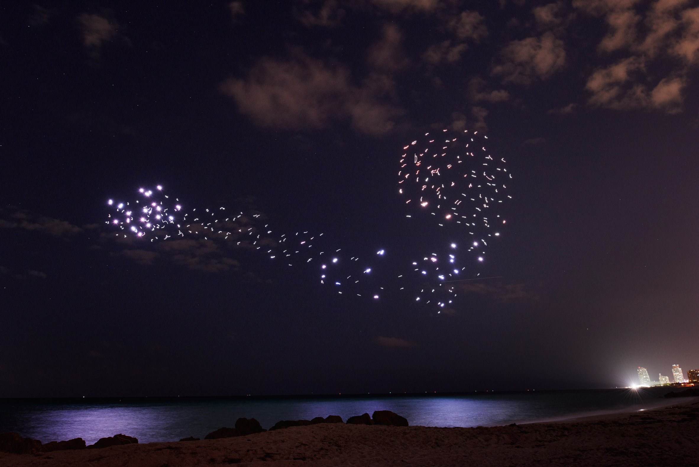 Studio Drift's swarm of drones illuminates Miami Beach