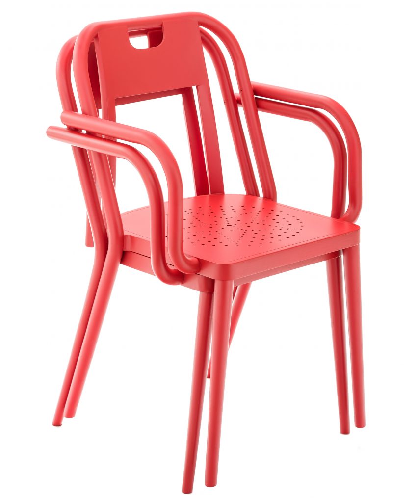 Dutch designer Ineke Hans has designed a steam bent conference chair for Kunsthalle Wien
