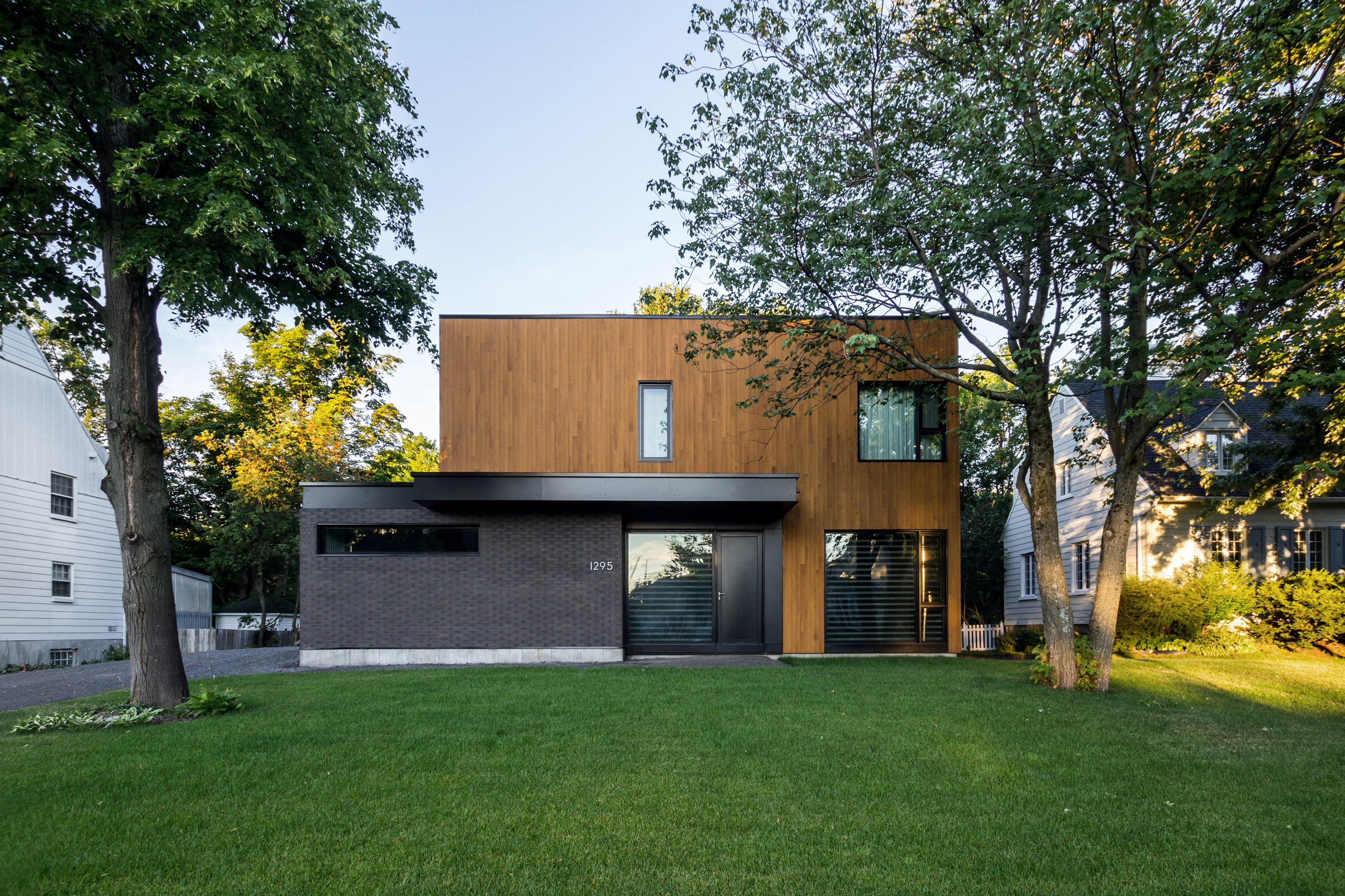 Oak Residence is a contemporary house in suburban Quebec City