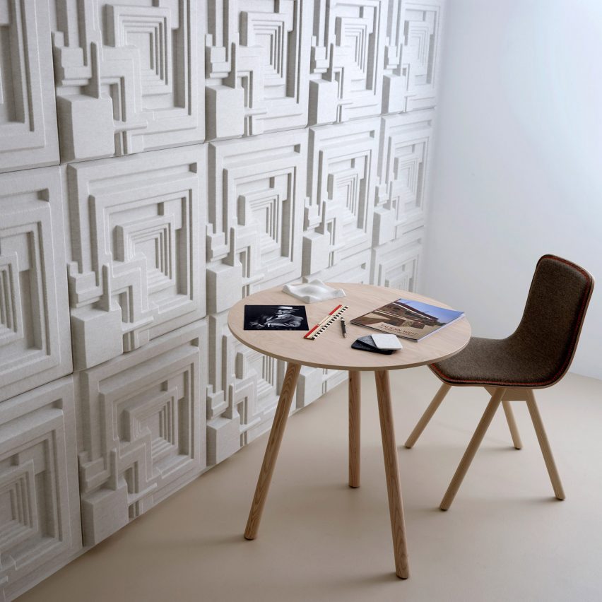 Ennis tiles by Offecct, based on designs by Frank Lloyd Wright.