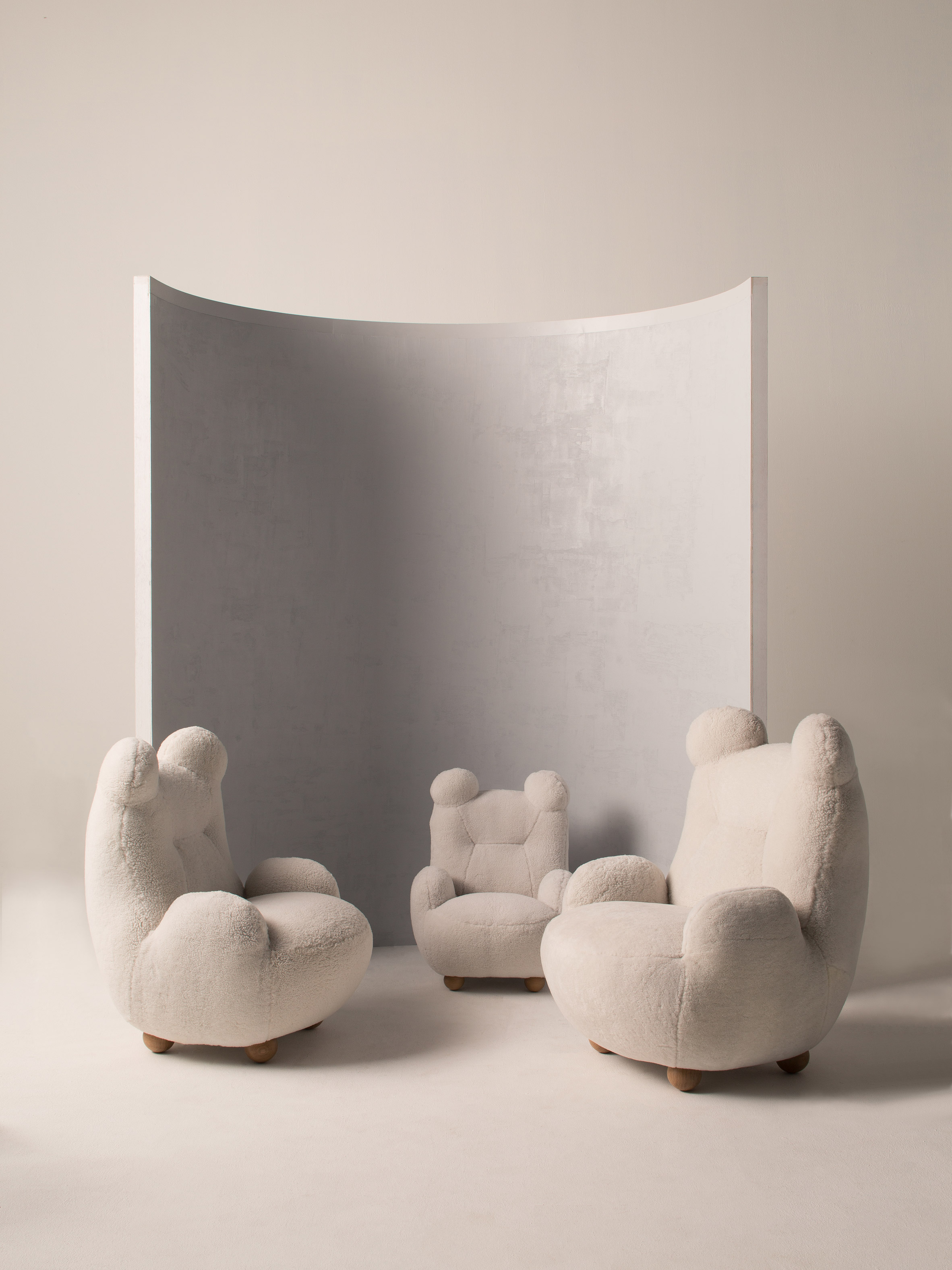 Cuddly bear like chairs feature in OOPS collection by Pierre